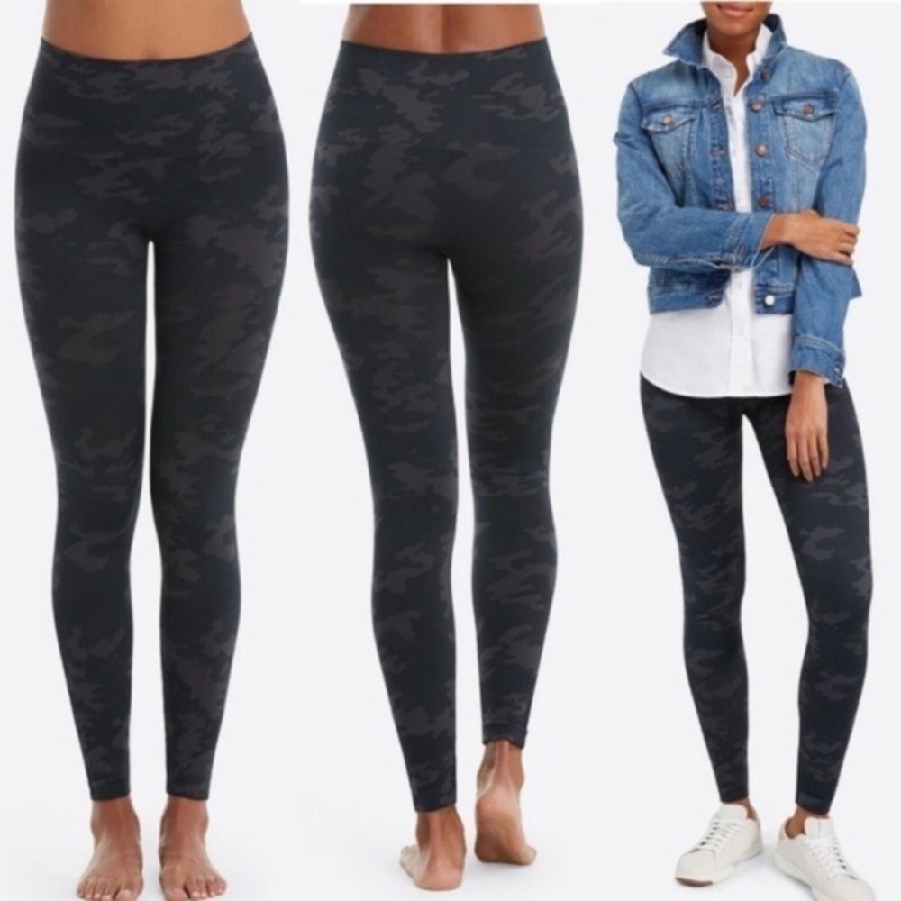 Spanx Look At Me Now Seamless Camo Leggings Size Medium